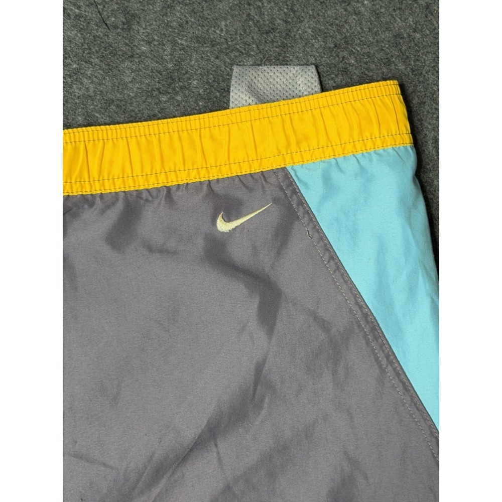 Nike Swim / Board Shorts Mens Sz XL Gray Orange ,Aqua .Mesh Lined Pockets - Picture 10 of 10